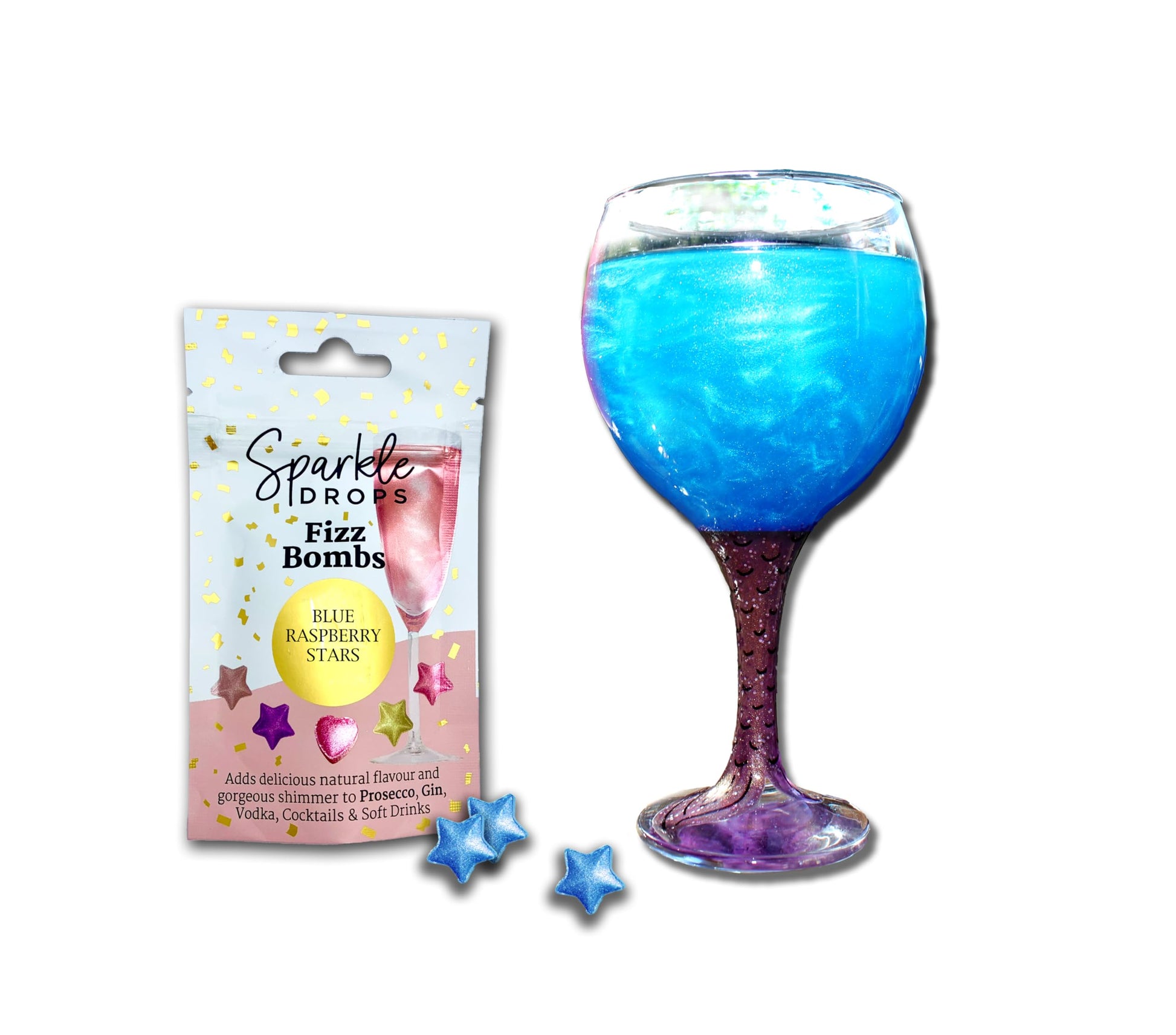 FIZZ BOMBS Blue Raspberry Stars, 20g