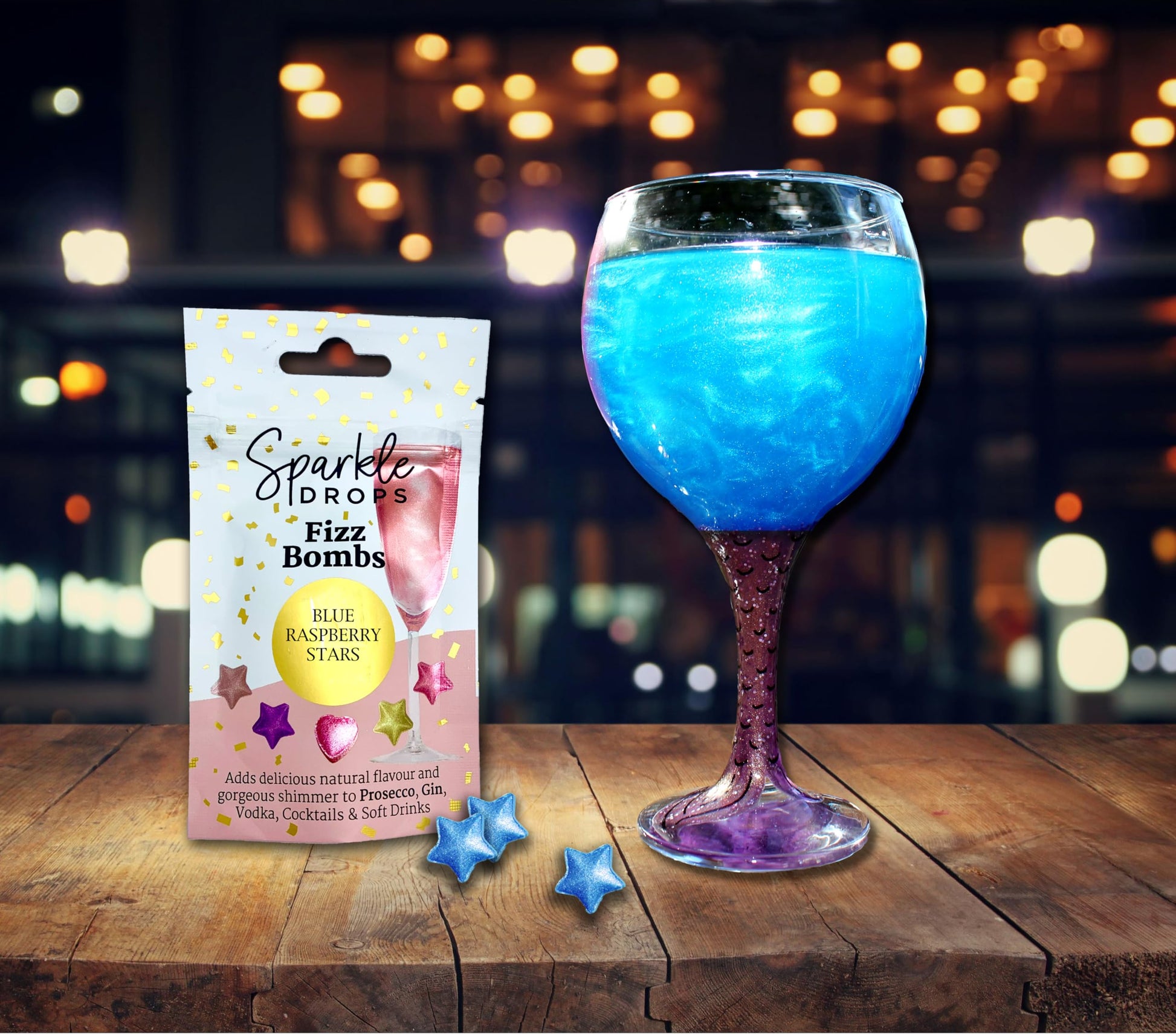 FIZZ BOMBS Blue Raspberry Stars, 20g