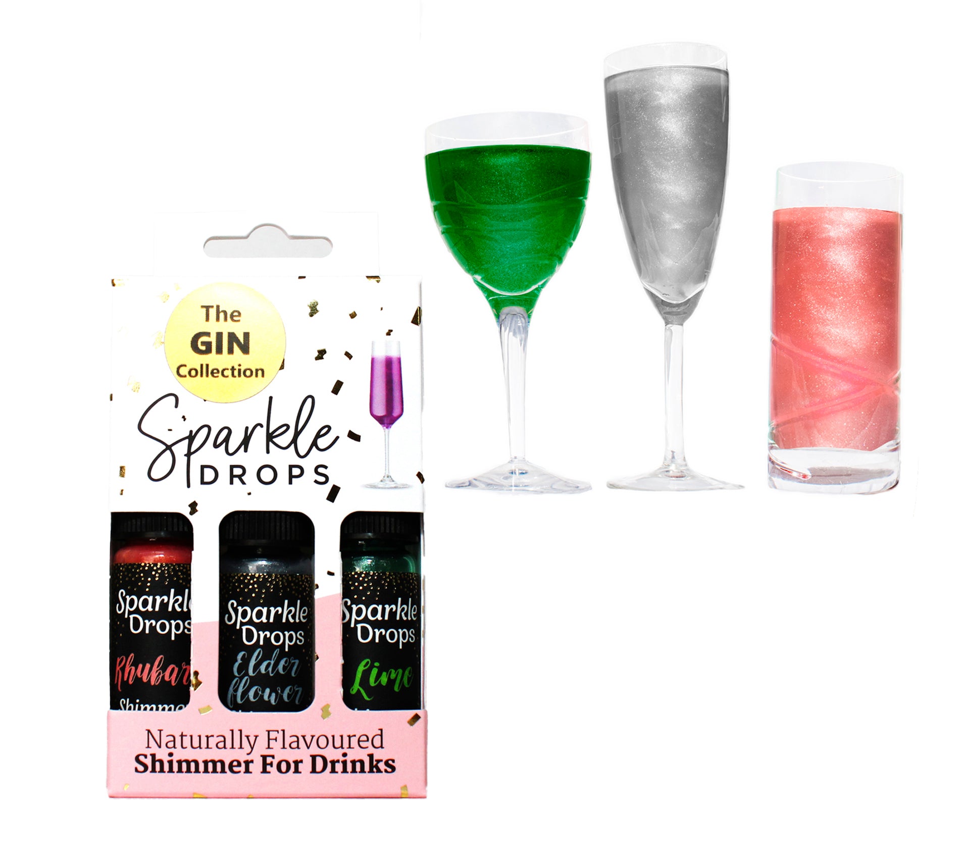 GIN Collection - Drinks Shimmer Set For Prosecco, Sparkling Wine, Gin, Vodka, Cocktails (30ml)