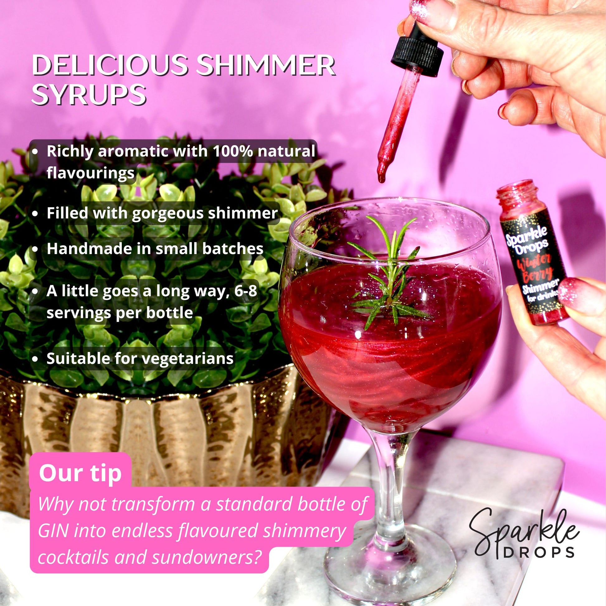 CLASSIC Shimmer Syrup collection for drinks, 3 flavours