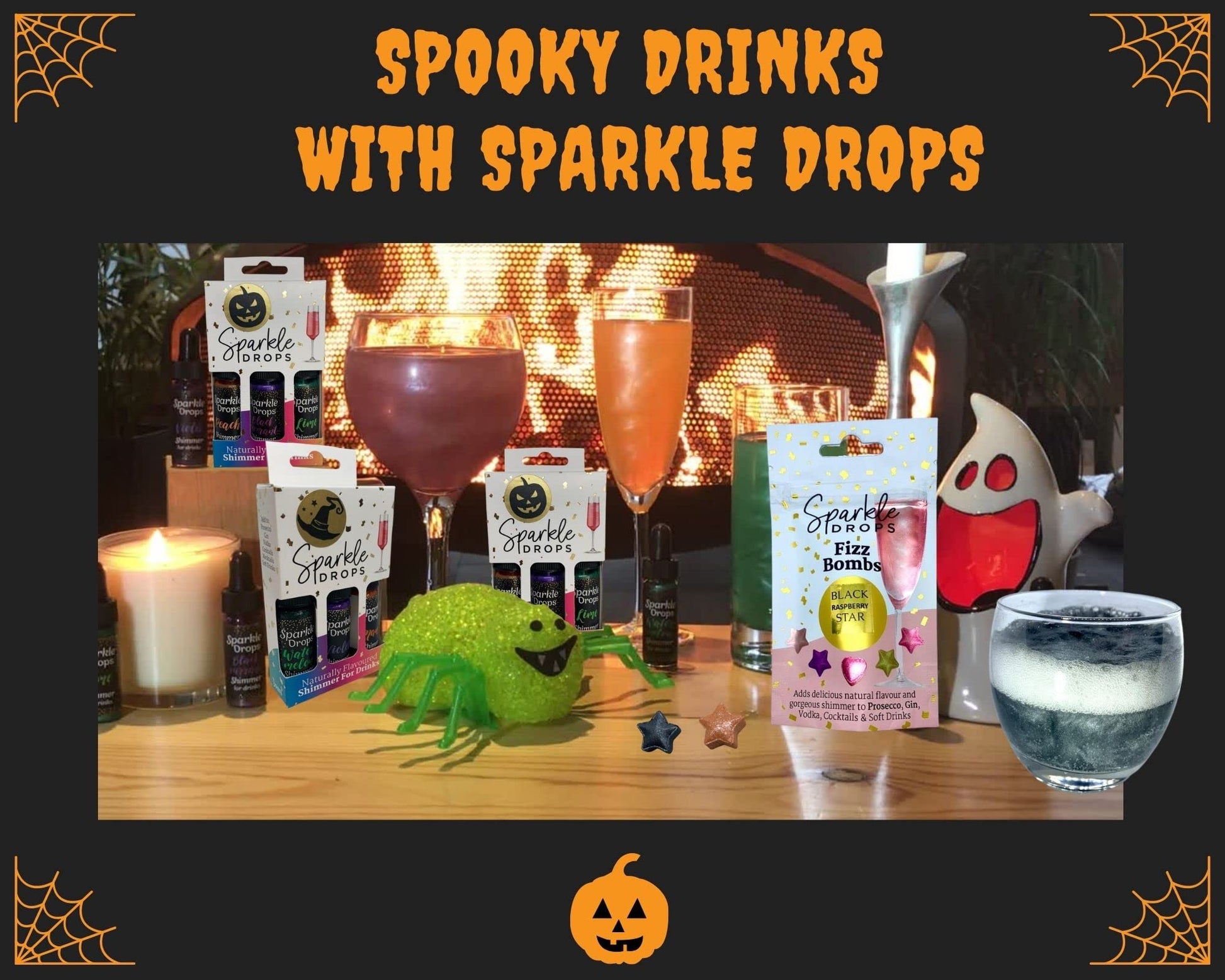 HALLOWEEN Syrup & Fizz Bombs Gift Set For Spooky Ghoulish Drinks (38-50 drinks)