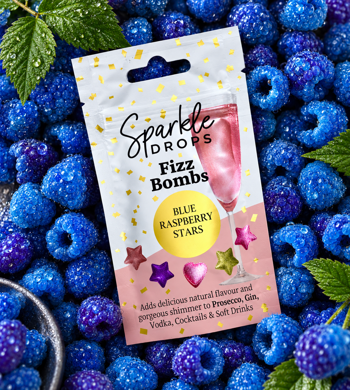 FIZZ BOMBS Blue Raspberry Stars, 20g