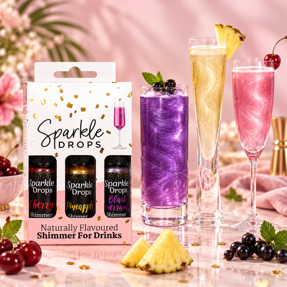 CLASSIC Shimmer Syrup collection for drinks, 3 flavours