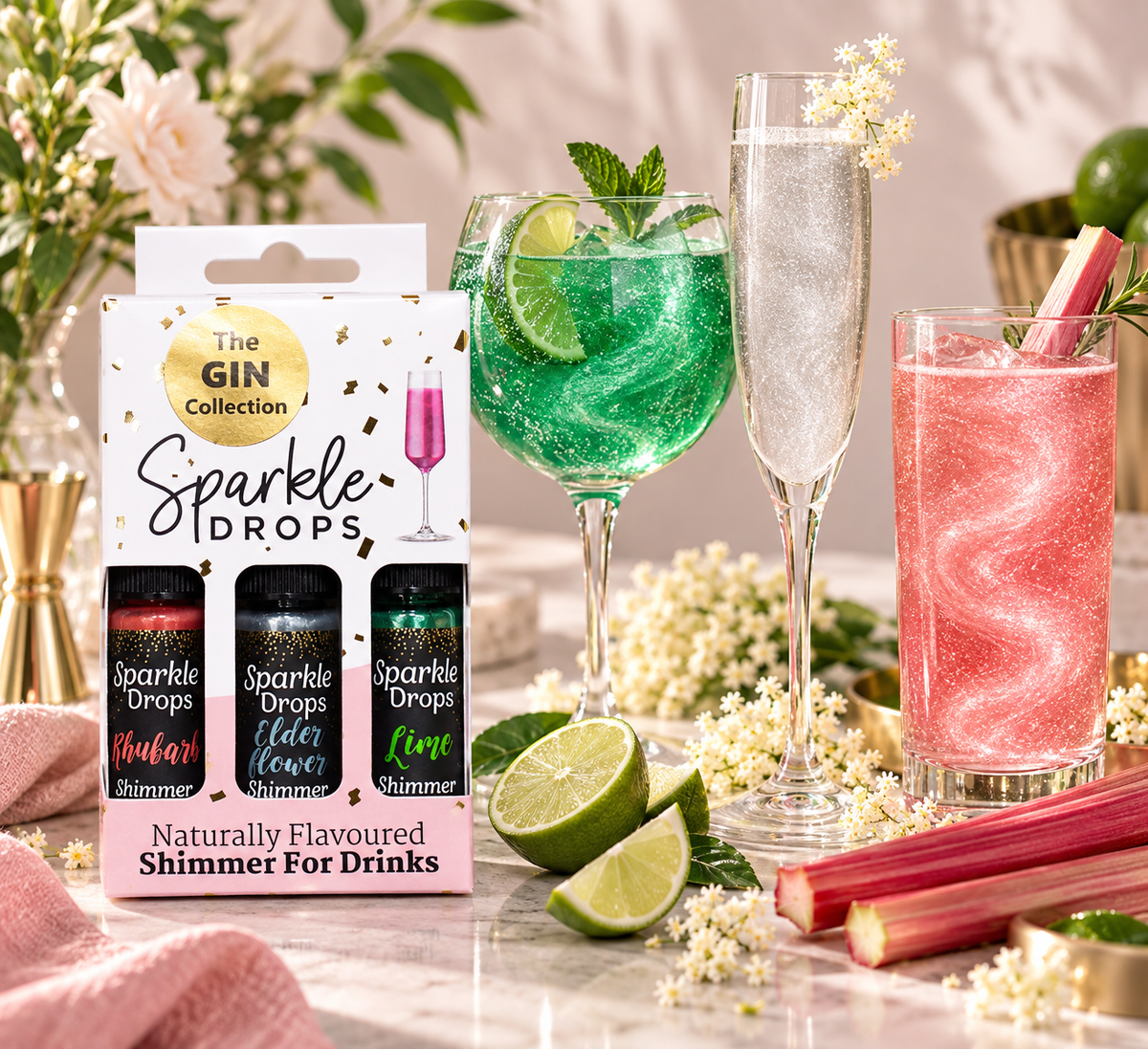 GIN Collection -  Drinks Shimmer Set For Prosecco, Sparkling Wine, Gin, Vodka, Cocktails (30ml)
